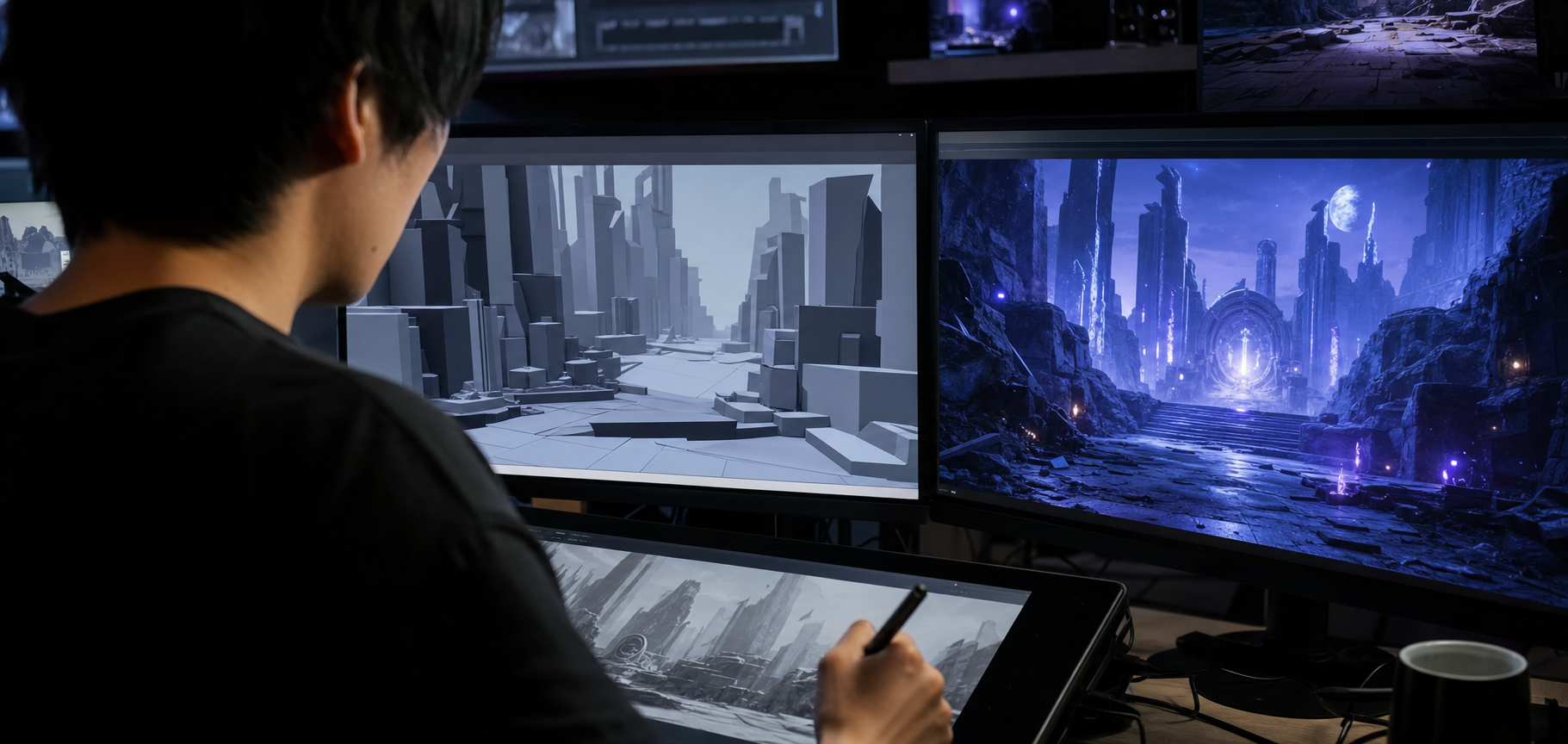 日本人ゲーム開発者がブロックアウトと完成CGを制作する様子
